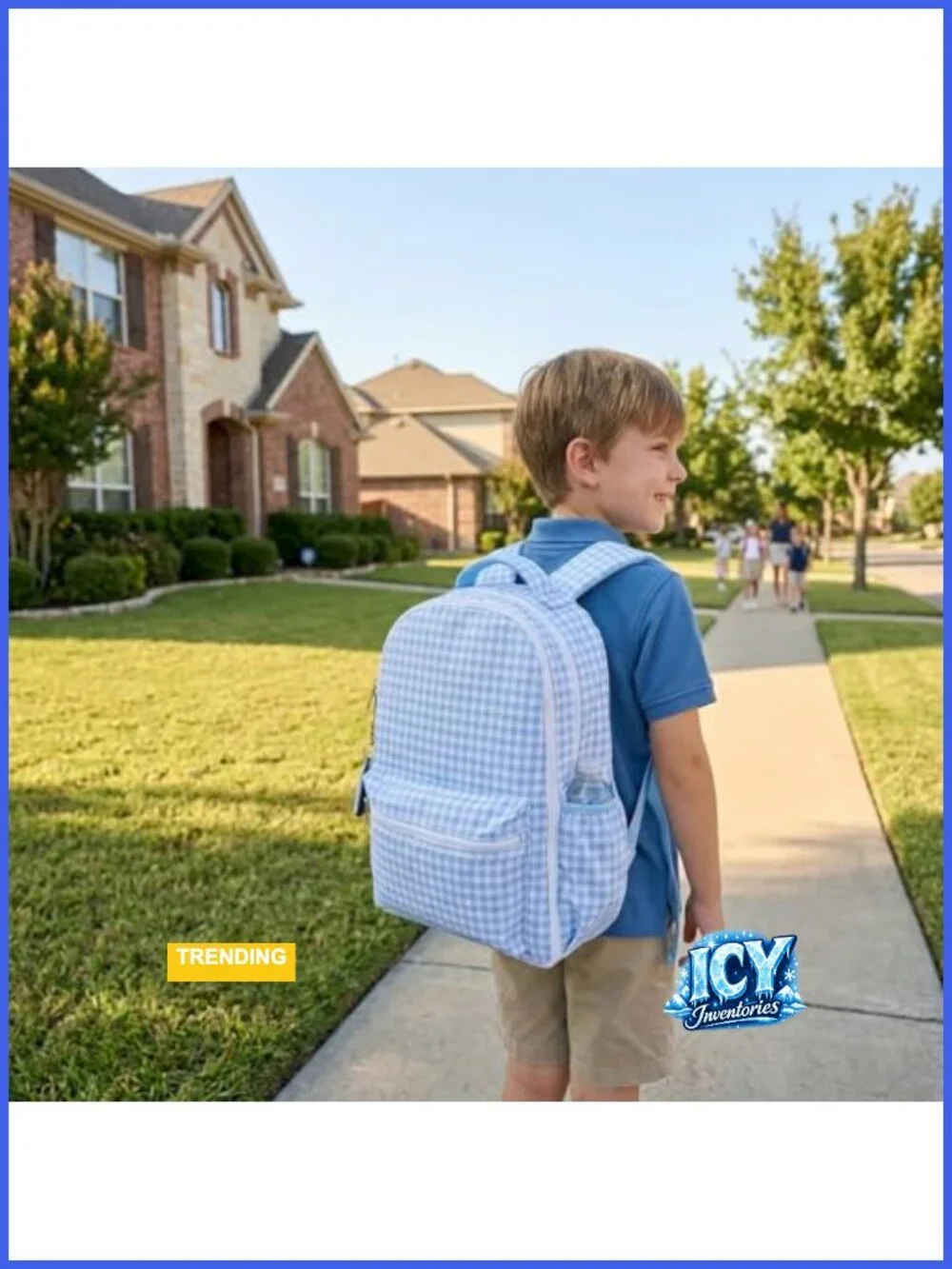 Kids Backpack with Padded Straps, 12L, School Travel, Gingham